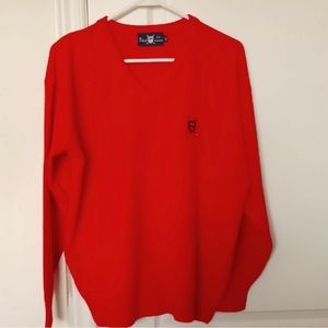 Red 100% Cashmere Polo Sweater